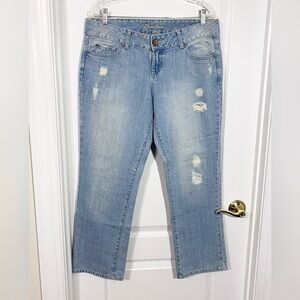 Y2K Guess Distressed Straight Leg Ankle Jeans Light Wash Size 31